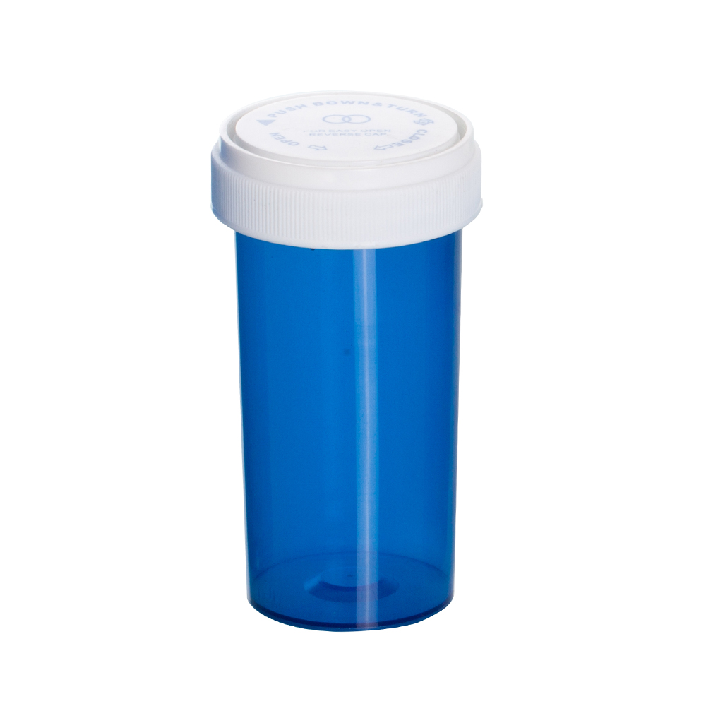 Plastic Medicine Capsule Pill Bottle with Push Down and Turn Lids