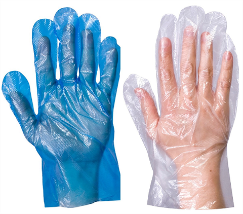 Disposable protective PE gloves